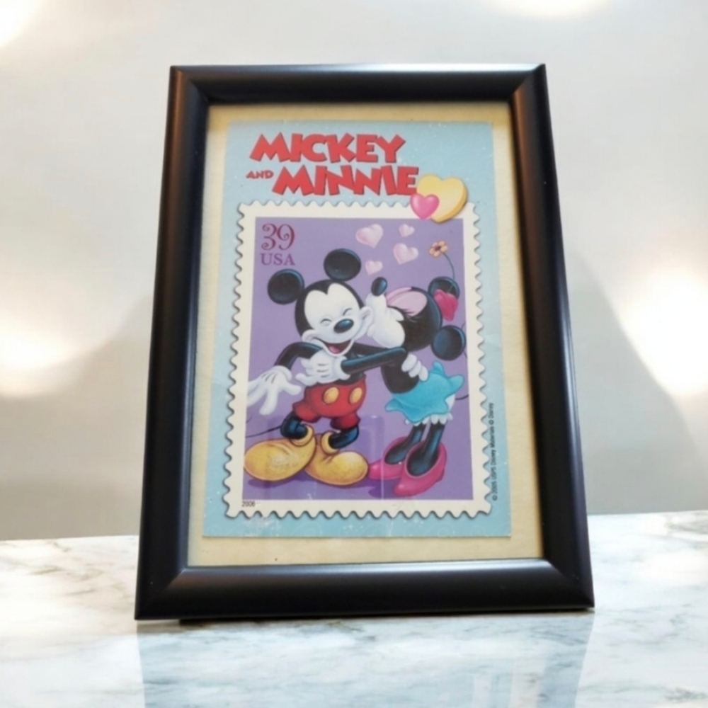 Mickey & Minnie Mouse Post Card Framed Timeless Romance 2006